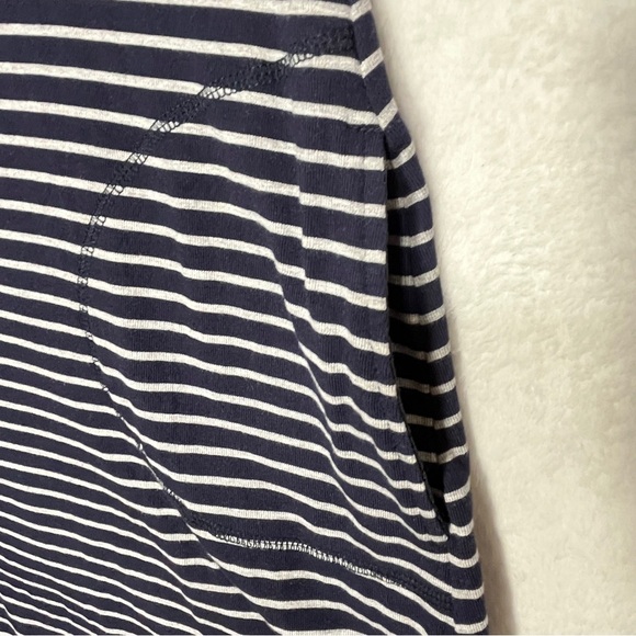ATHLETA Womens Striped Swing Dress Oversized Navy Gray Size Medium - Picture 4 of 11